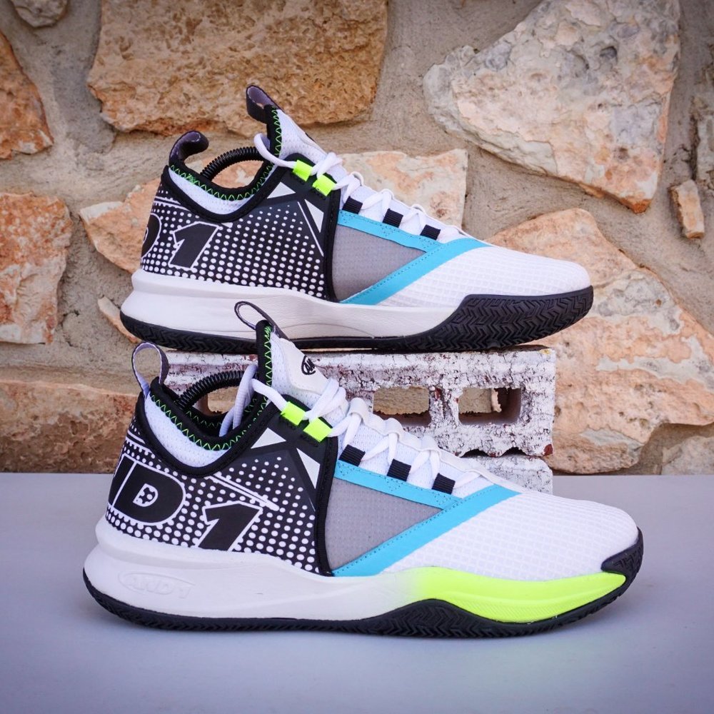 AND1 CHARGE WHITE HIGH VOLT *UNRELEASED COLOR* BASKETBALL SNEAKERS SHOES - Picture 4 of 13